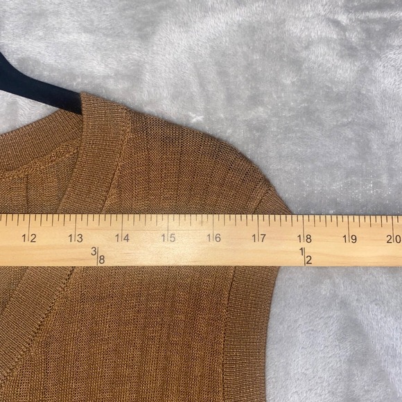 Pretty Garden Ribbed Knit Sleeveless Maxi Dress Women's Medium  V Neck Brown NWT - Picture 4 of 10